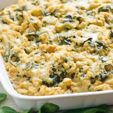 spinach artichoke quinoa casserole