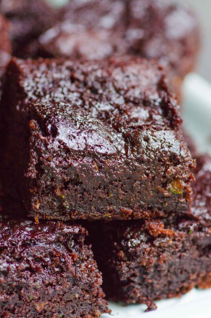 Close up of healthy zucchini brownies.