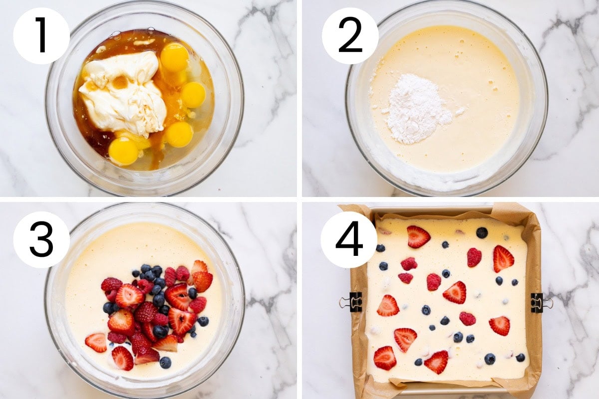 Step by step process how to make baked yogurt.