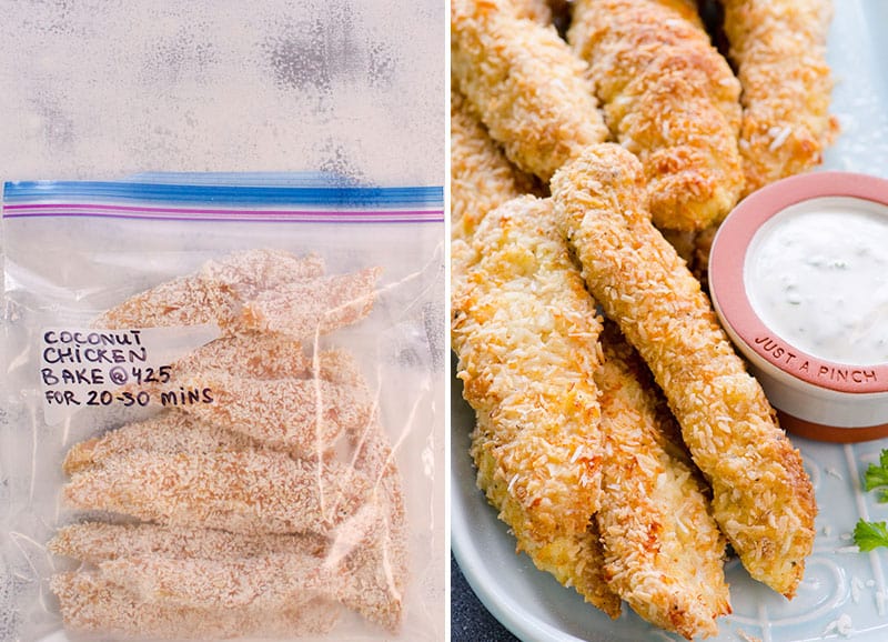crispy coconut chicken tenders freezer meal 