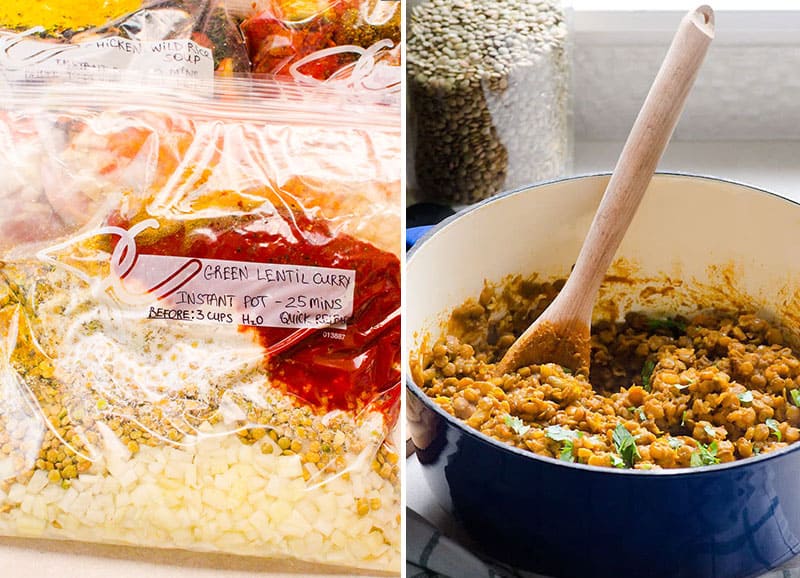 green lentil curry freezer meal 