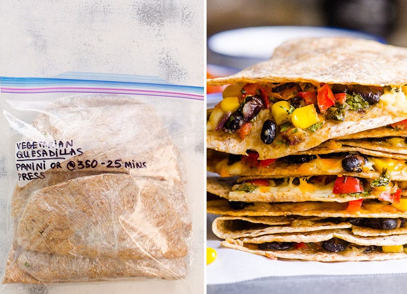 vegetarian quesadilla freezer meal 