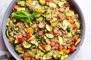 low carb ground turkey zucchini skillet